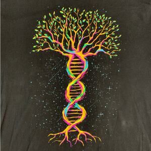 Mens NEON Tree of Life DNA Helix Into The AM Bright Space Wearable Art Galaxy